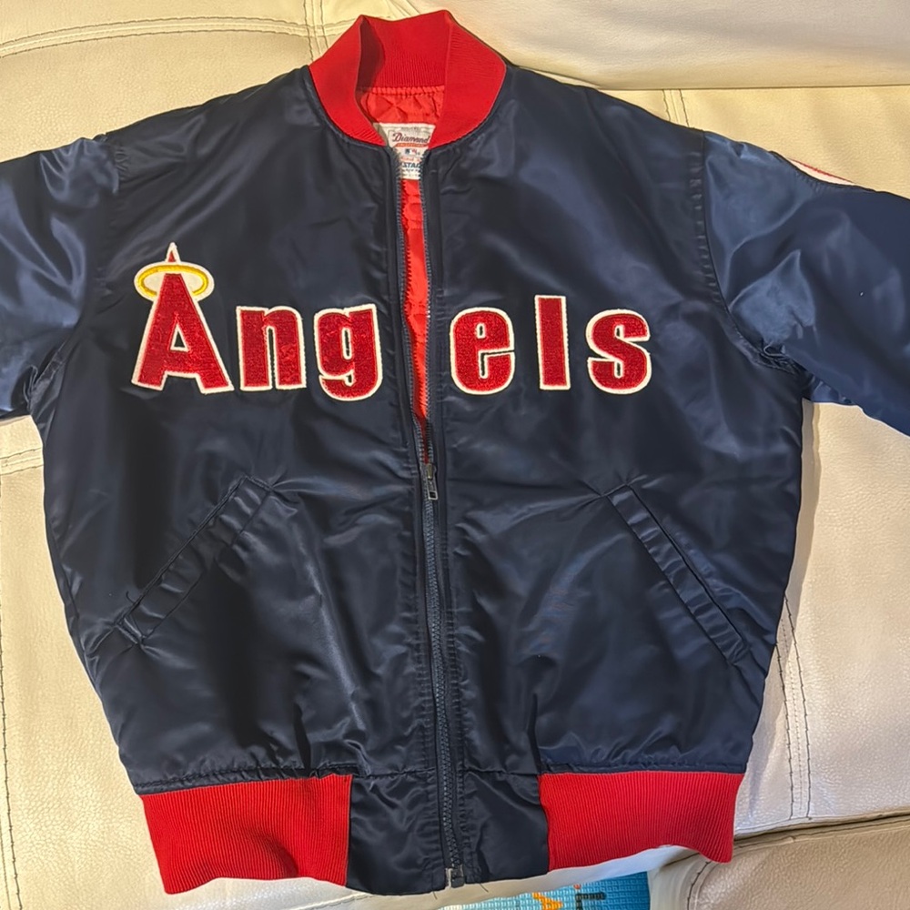 STARTER Blue and Red Puffer Jacket with Ribbed Accents